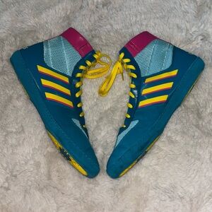 Teal Adidas Combat Speed 5 Wrestling Shoes Sz11.5